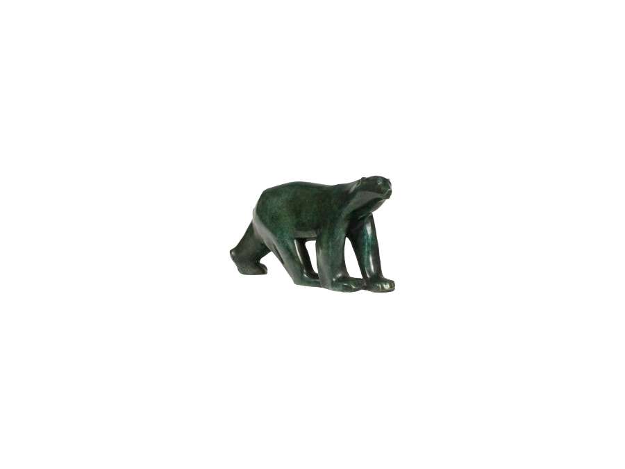 François Pompon. Green sculpture in Bronze model "White Bear", Year 2006.