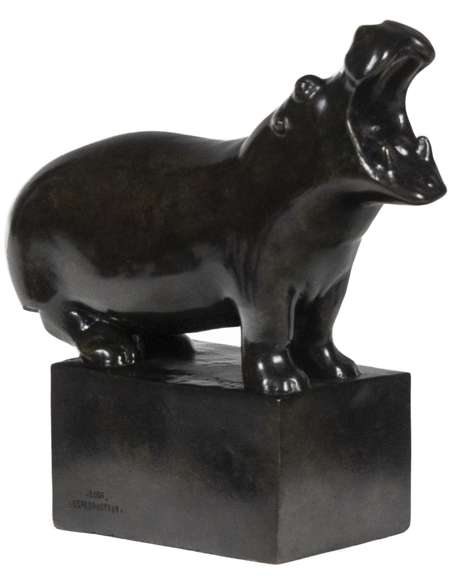 François Pompon. Bronze sculpture model "Hippopotamus", Year 2006.-Bozaart