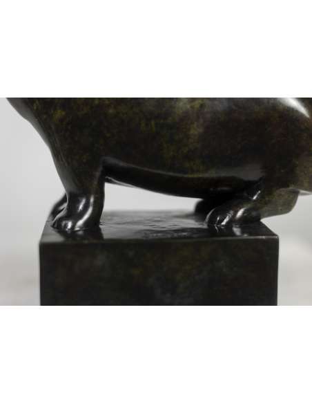 François Pompon. Bronze sculpture model "Hippopotamus", Year 2006.-Bozaart