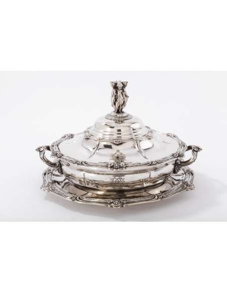 Ensemble LEGUMIER & PLAT en Argent massif XIXe siècle - Orfèvre - ODIOT.-Bozaart