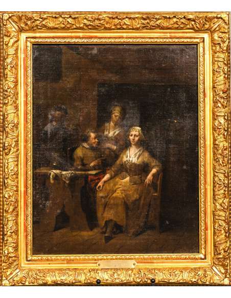 Peinture sur toile+par Jan Baptist Lambrechts+17éme siècle-Bozaart