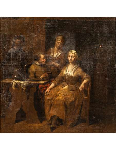 Peinture sur toile+par Jan Baptist Lambrechts+17éme siècle-Bozaart