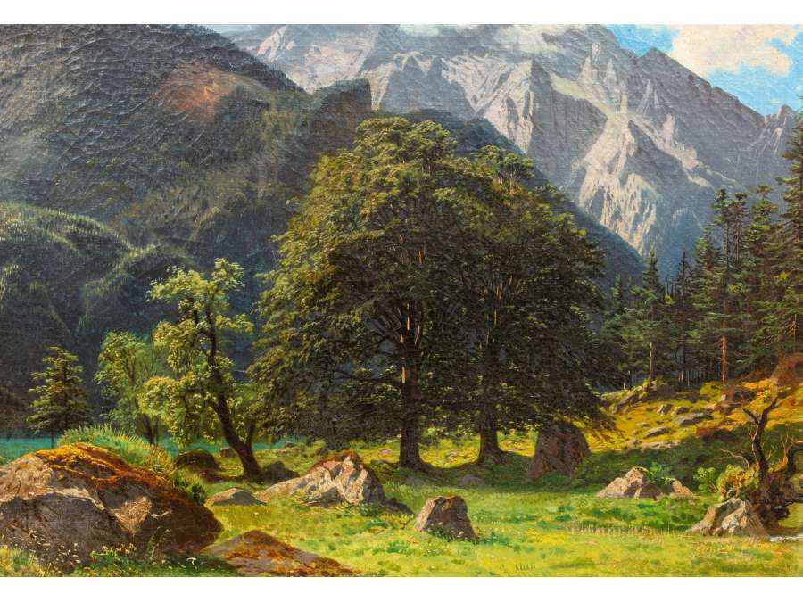 Tableau huile sur toile+de François Roffiaen "Obersee"