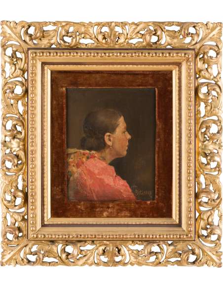 Portrait, Huile sur toile+de Demetrio COSOLA-Bozaart