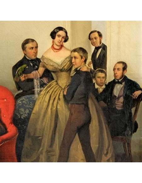 Oil on canvas by Georg von Bothmann+"Portrait of the family of Dutchess Adèle Ozarowska"-Bozaart
