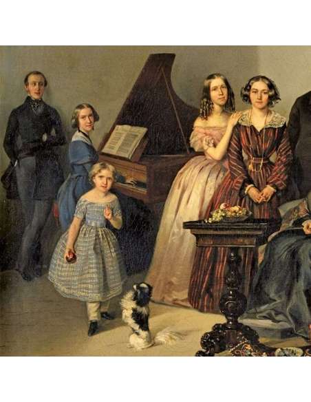 Huile sur toile de Georg von Bothmann+"Portrait de la famille de Dutchess Adèle Ozarowska"-Bozaart