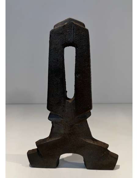 Modernist cast-iron andirons from the 1940s-Bozaart