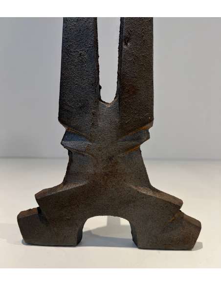 Modernist cast-iron andirons from the 1940s-Bozaart