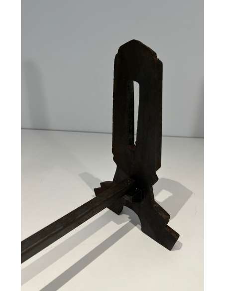 Modernist cast-iron andirons from the 1940s-Bozaart