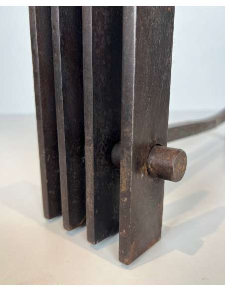 Modernist steel andirons from the 50s-Bozaart