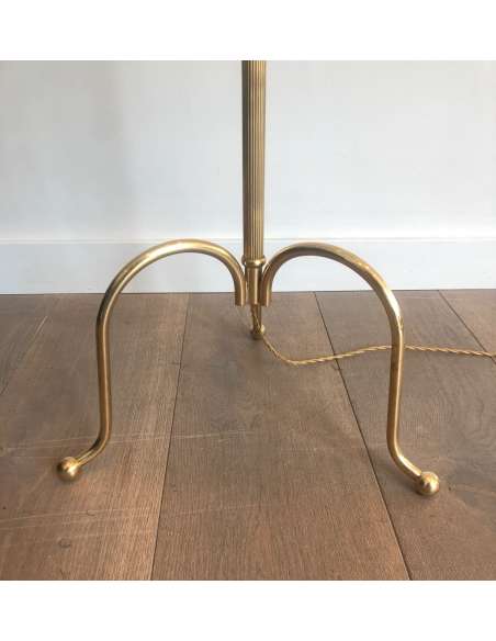 Neoclassical brass floor lamp from the 1940s-Bozaart
