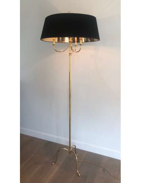 Neoclassical brass floor lamp from the 1940s-Bozaart