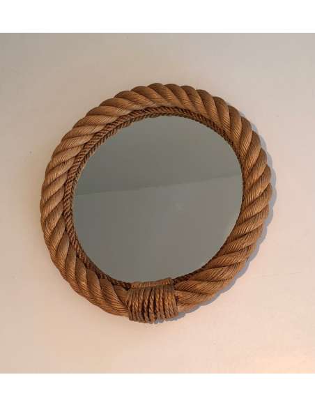 Round rope mirror from the 70s-Bozaart