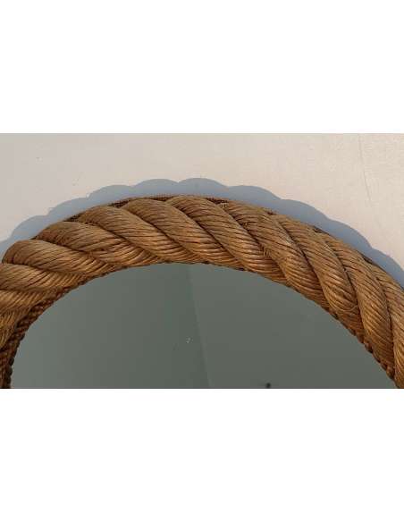 Round rope mirror from the 70s-Bozaart