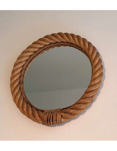 Miroir rond en corde des années 70-Bozaart