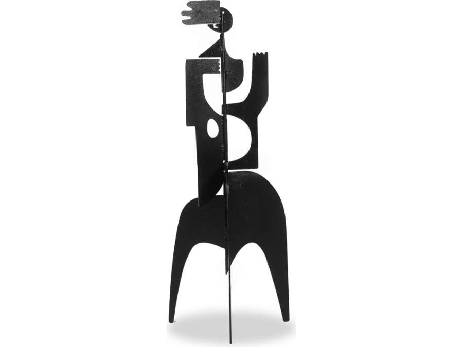 Sculpture in metal +Contemporary design entitled "Le baiser" (The Kiss)