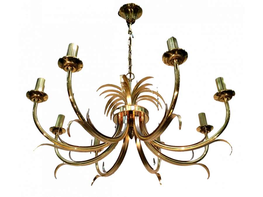 Metal chandelier+ "Pineapple" model from the 70s
