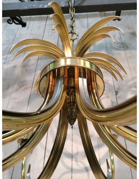 Metal chandelier "Pineapple" model from the 70s-Bozaart