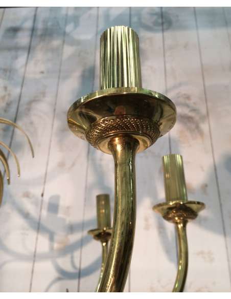 Metal chandelier "Pineapple" model from the 70s-Bozaart