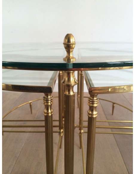 Neoclassical brass coffee table. Modern design, year 40-Bozaart