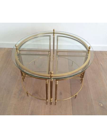 Neoclassical brass coffee table. Modern design, year 40-Bozaart