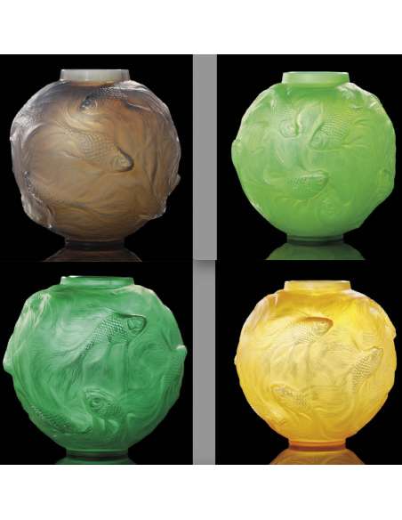 René Lalique, Vase en verre "Formose" des années 20-Bozaart