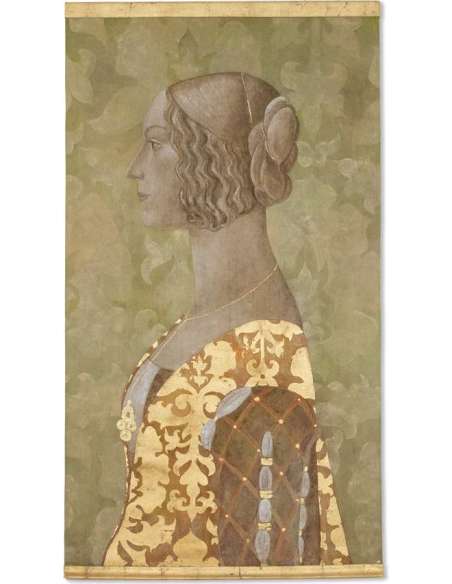 Toile peinte d’une dame de style Renaissance. Art contemporain.-Bozaart