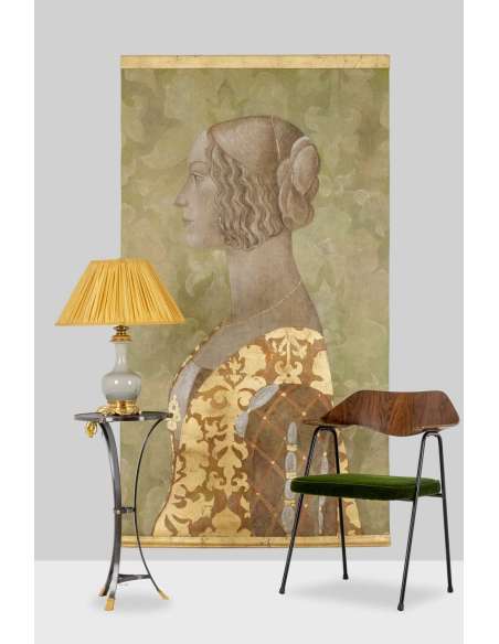 Toile peinte d’une dame de style Renaissance. Art contemporain.-Bozaart