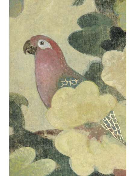 Toile peinte représentant des oiseaux. Art contemporain.-Bozaart