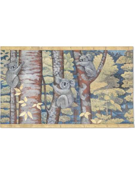 Toile peinte représentant des koalas, Art contemporain.-Bozaart