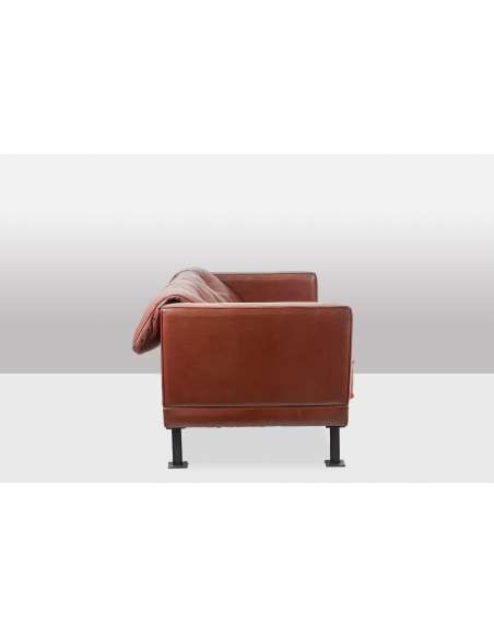 Canapé vintage en cuir de Christian Duc modèle « Orwell »-Bozaart