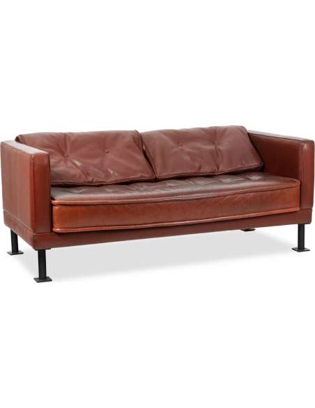 Canapé vintage en cuir de Christian Duc modèle « Orwell »-Bozaart