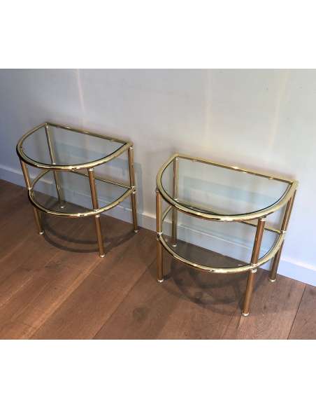 Rounded brass sofa ends from the 20th century-Bozaart