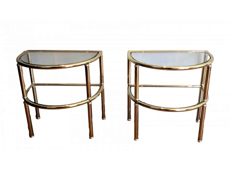 Rounded brass sofa ends from the 20th century