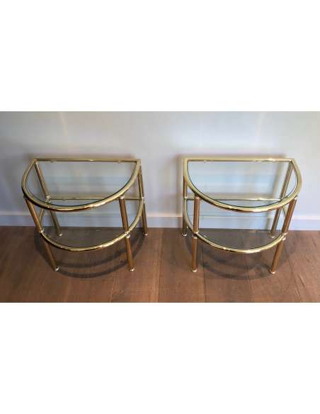 Rounded brass sofa ends from the 20th century-Bozaart