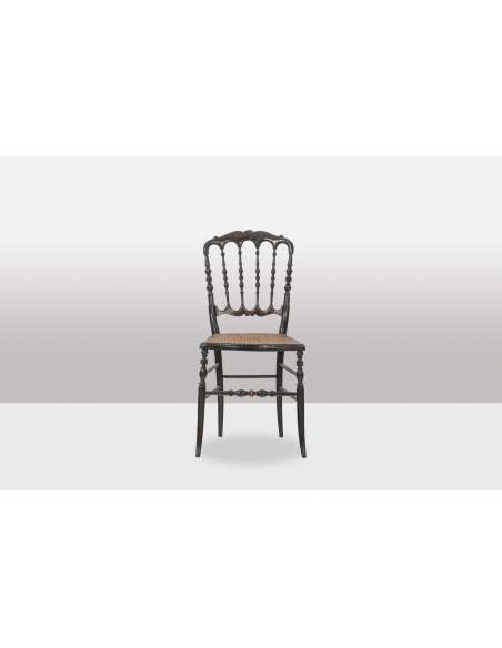 Napoleon period wooden caned chair-Bozaart