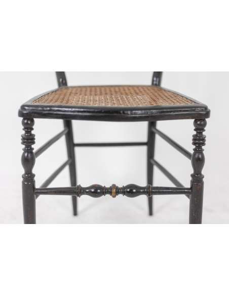 Napoleon period wooden caned chair-Bozaart