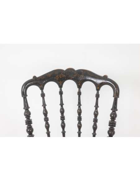 Chaise cannée en bois d'époque Napoléon-Bozaart