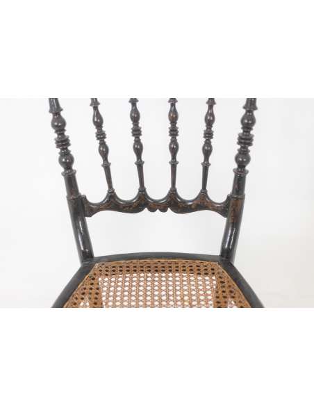 Napoleon period wooden caned chair-Bozaart