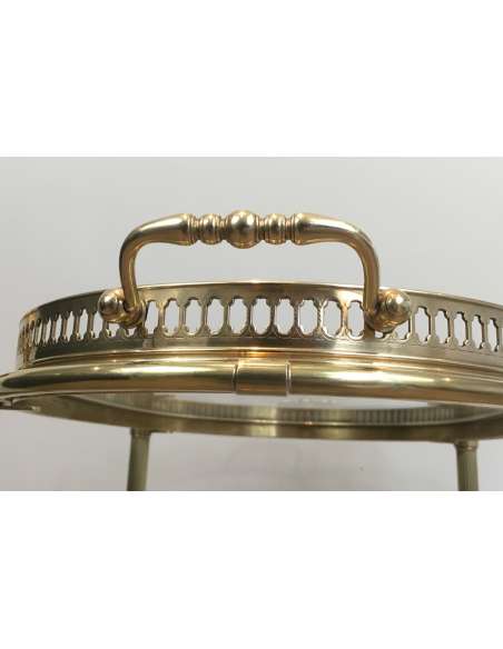 Maison Bagués, Oval brass rolling table from the 40s-Bozaart