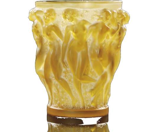 R Lalique ,Bacchantes art deco glass vase, Year 20