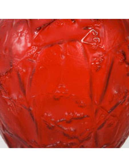 René Lalique, Vase en verre "perruches" de style art déco des années 20-Bozaart