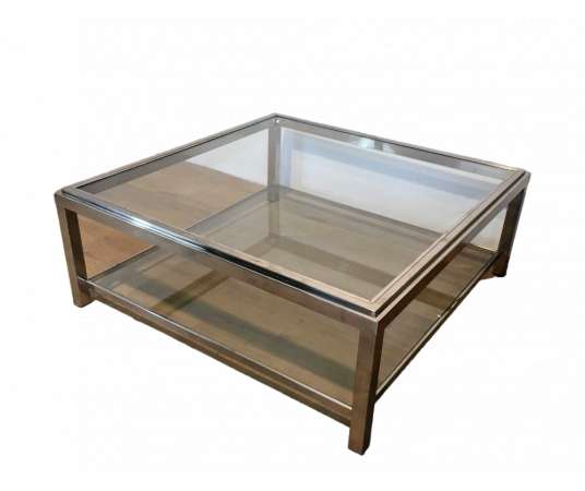 20th century chrome coffee table