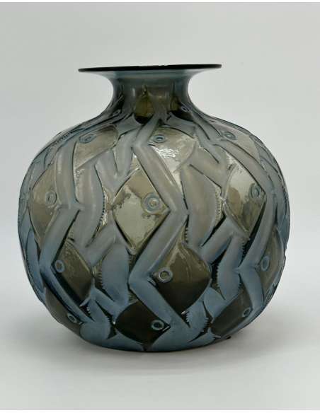 RENE LALIQUE , Vase en verre "Penthièvres" de style art déco du 20éme siècle-Bozaart