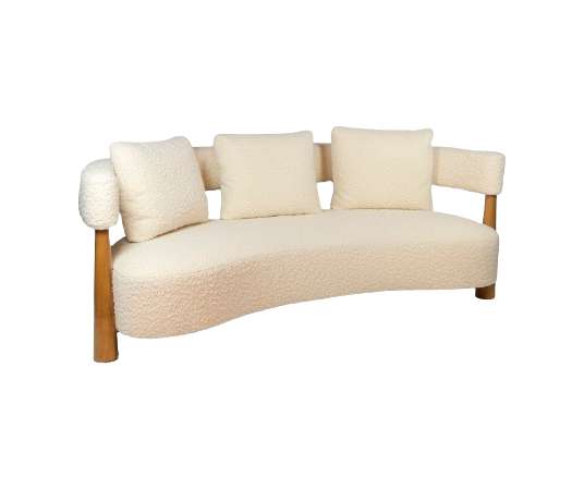 Vintage 20th century beech sofa