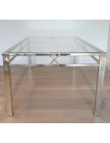 Table Basse en chrome de style néoclassique du 20ème siècle-Bozaart
