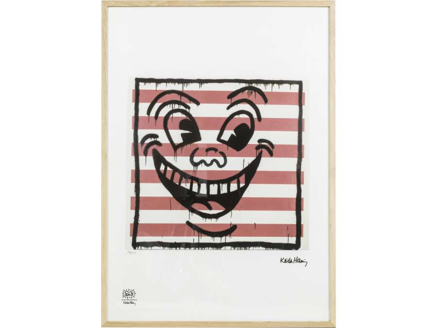 Silkscreen print by Keith Haring. +Contemporary art from the 90s