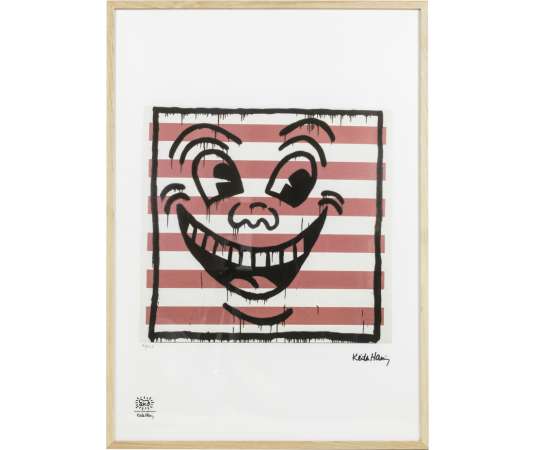 Silkscreen print by Keith Haring. Contemporary art from the 90s