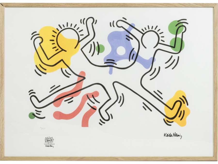 Sérigraphie de Keith Haring, +Art contemporain. Année 90