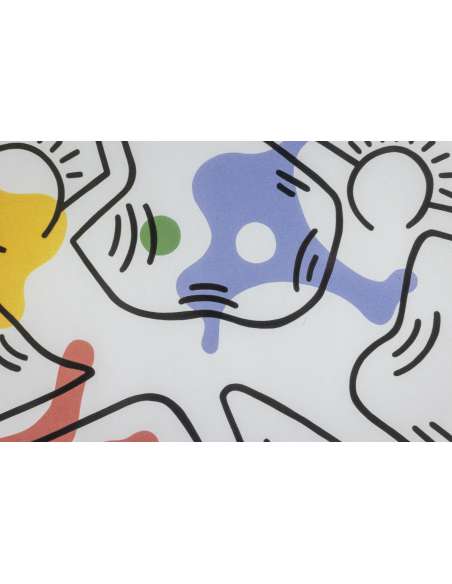 Silkscreen print by Keith Haring, Contemporary Art. Year 90-Bozaart